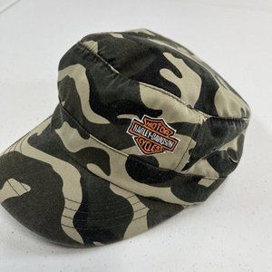 Harley Davidson newsboy Hat Women’s One Size Camouflage Strap Back